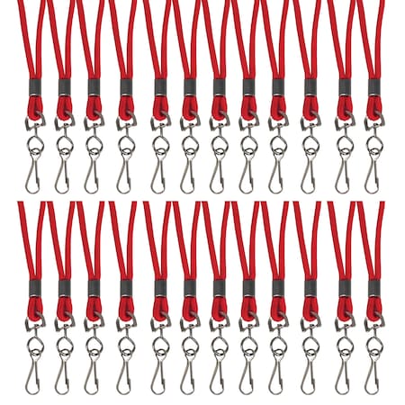 C-Line Products Standard Lanyard, Red, Swivel Hook, PK24 CLI89314